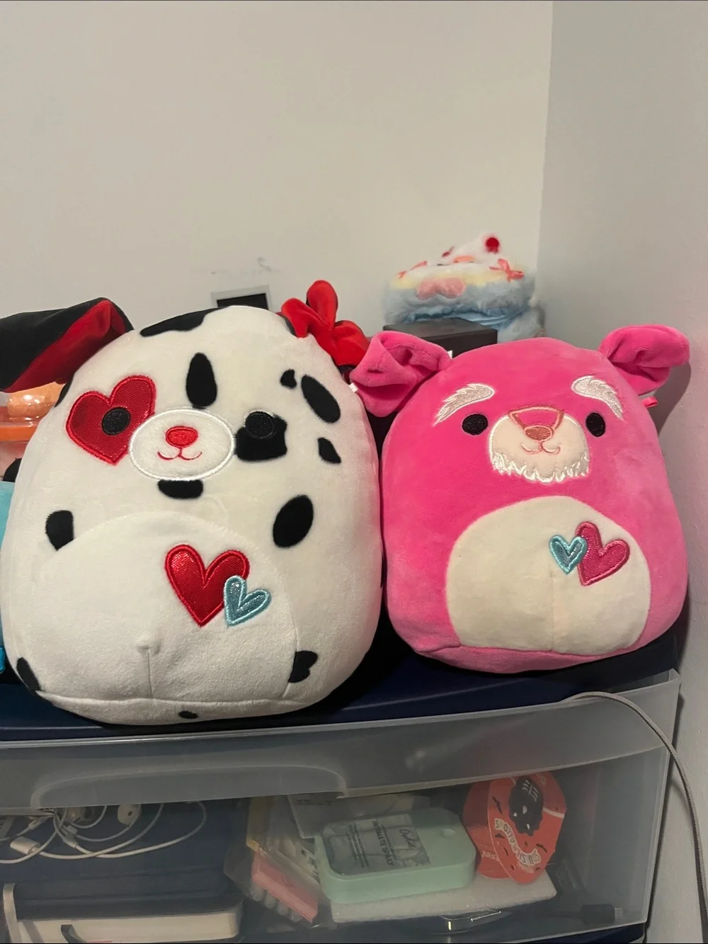 Squishmallows Dalmatian and Pink Dogs Heart embroidered